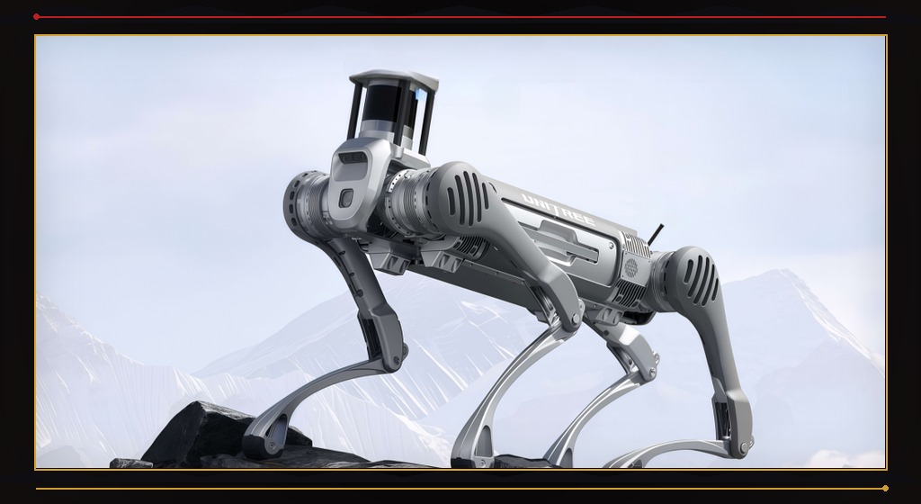 Quadruped robot on mountain