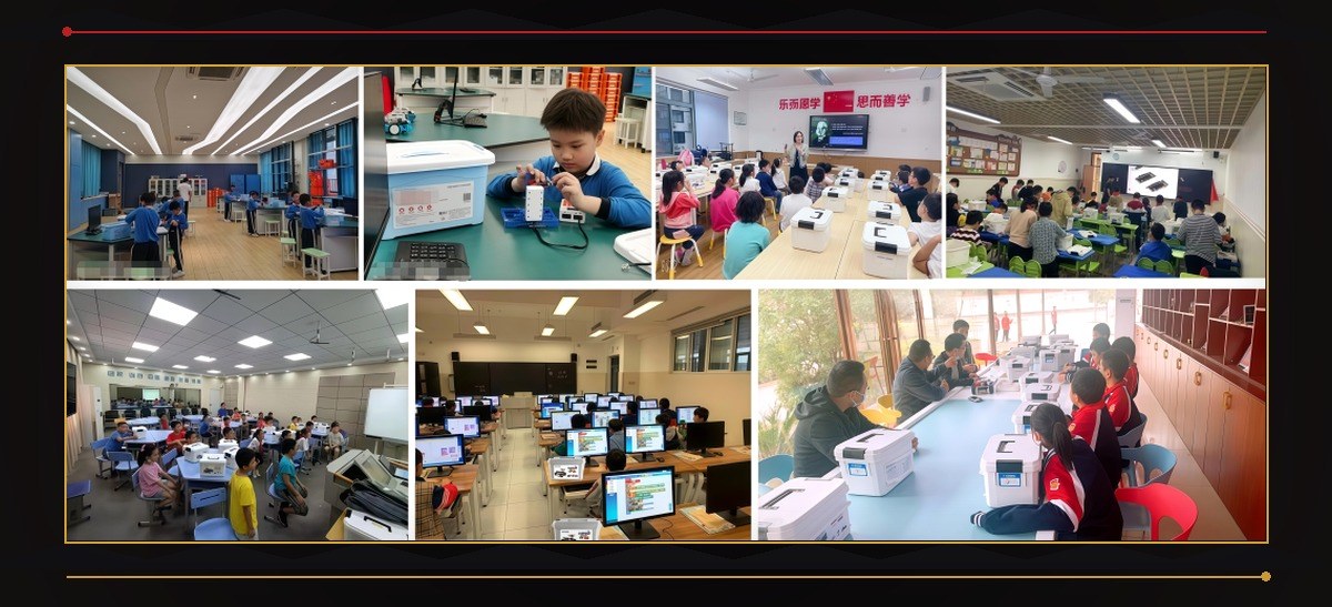 Students in robotics classroom sessions