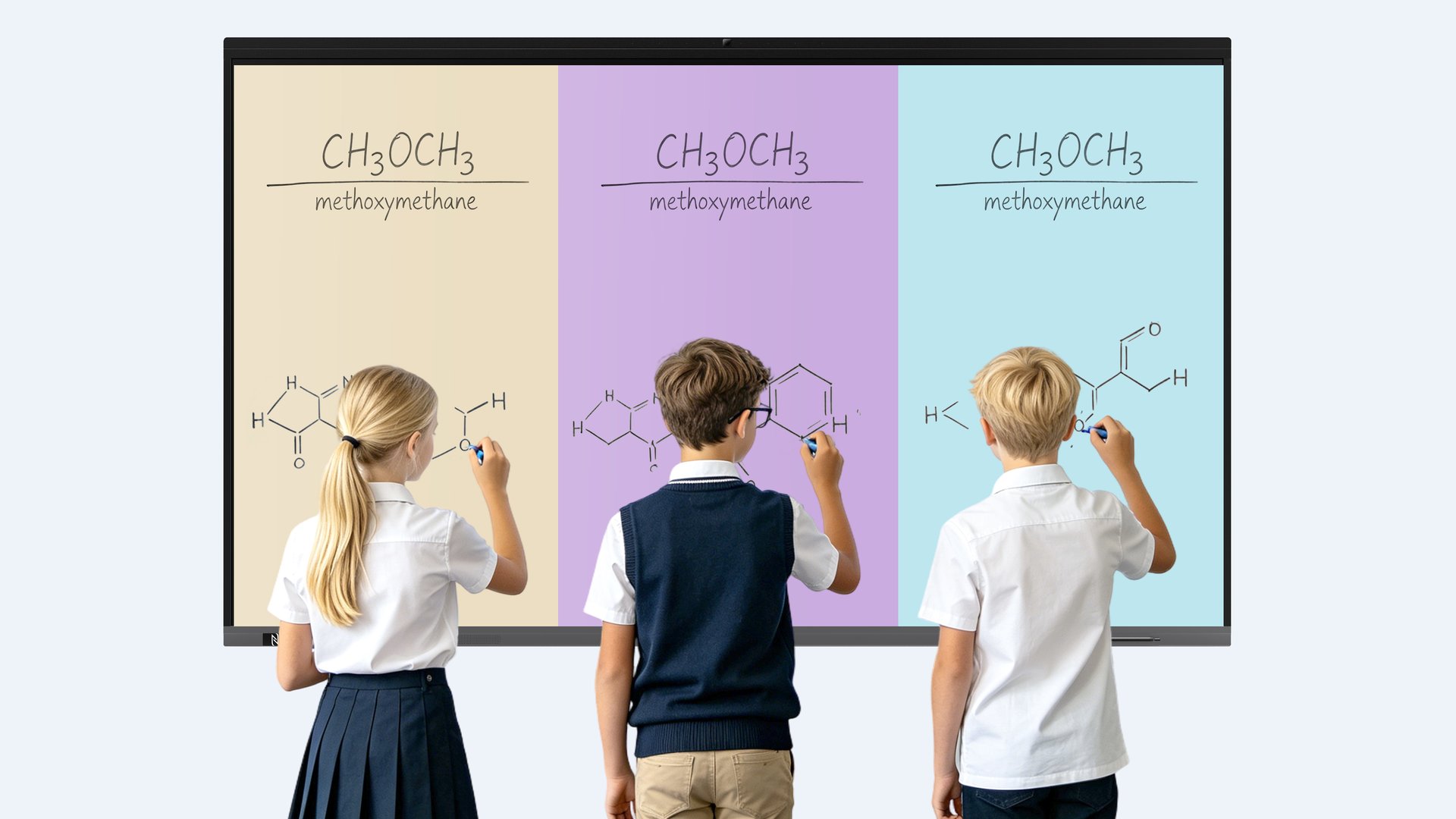 Split screen teaching with IFPD