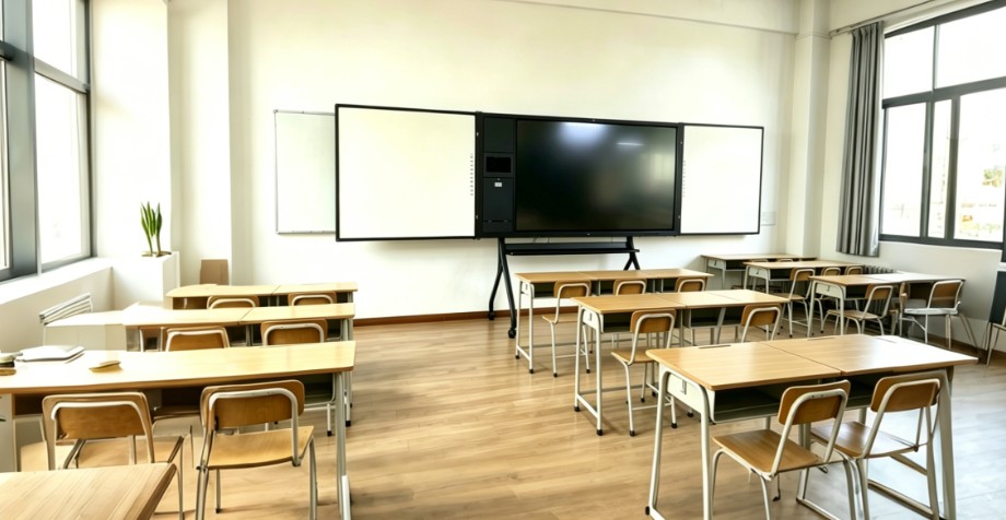 Classroom with IFPD Sync Whiteboard and document camera