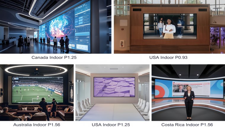Indoor LED video wall projects in Canada, USA, Australia and Costa Rica