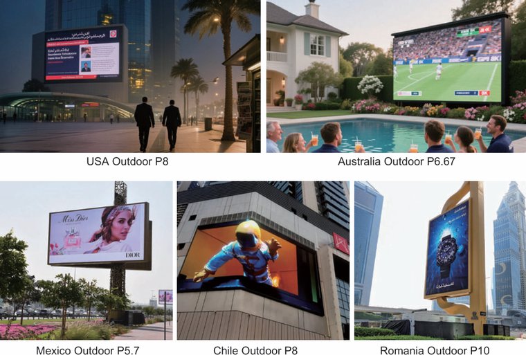 Outdoor LED display projects in USA, Australia, Mexico, Chile and Romania