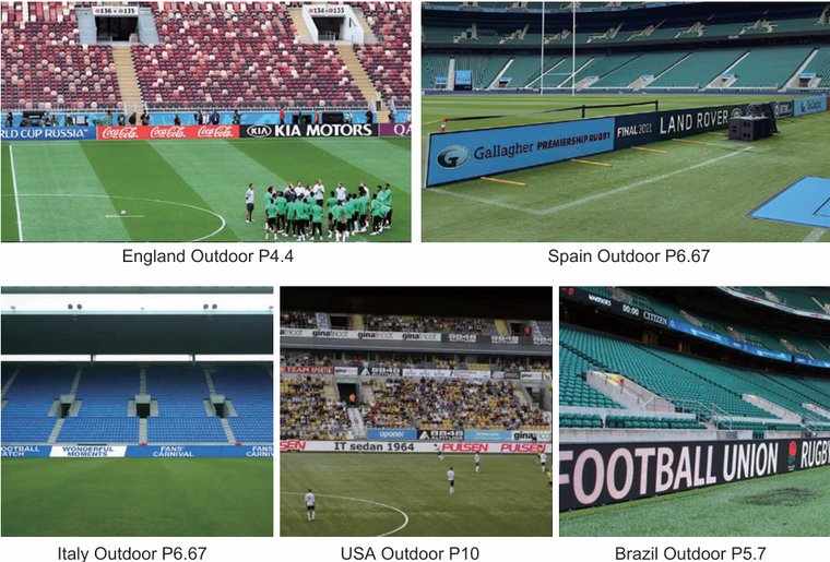 Outdoor LED billboard projects in England, Spain, Italy, USA and Brazil