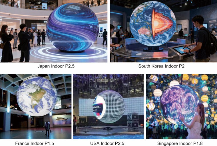 Indoor LED video wall projects in Japan, South Korea, France, USA and Singapore