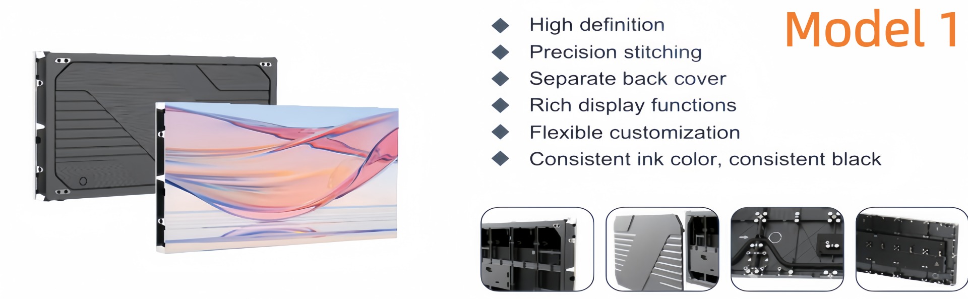 Model 1 fine pitch indoor LED display with precision stitching