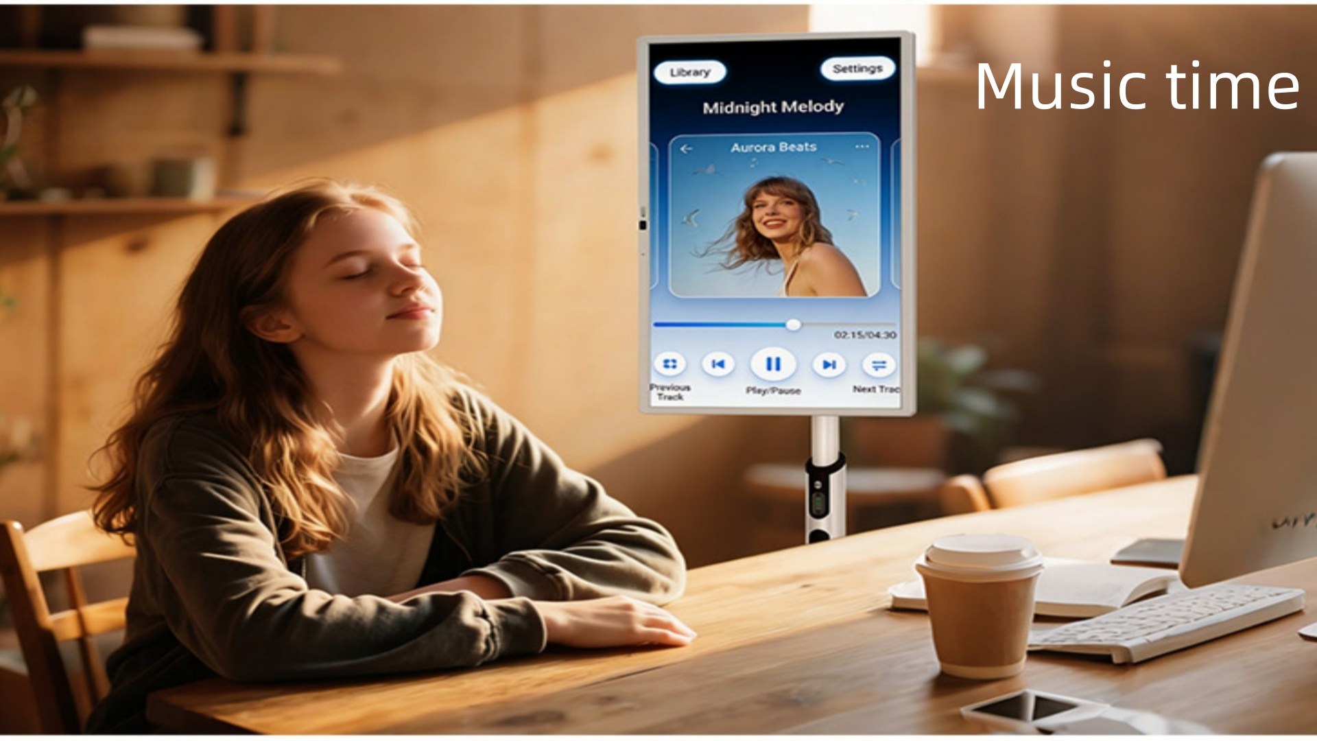 Portable smart screen for music time