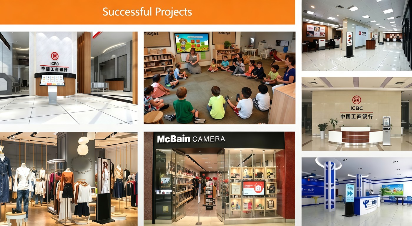ICBC bank and McBain Camera digital signage kiosk successful project